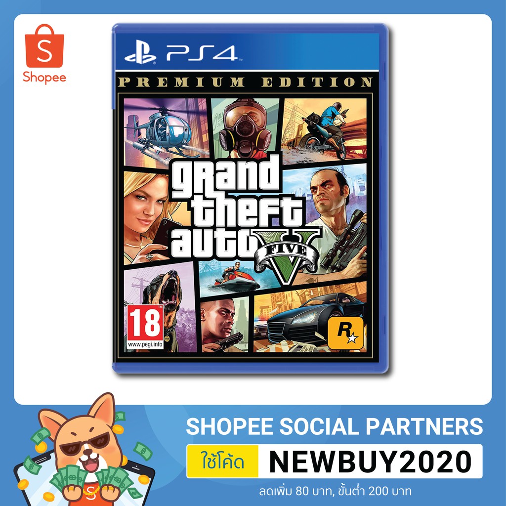 PlayStation 4: Grand Theft Auto V Premium Edition GTA 5 GTA5 ของแท้ 100% [มือ 1]