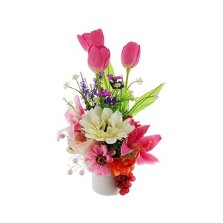 แจกันดอกไม้ประดิษฐ์ ฟ้าและดอกไม้ 37 ซม. สีชมพู ARTIFICIAL FLOWERS IN DECORATIVE VASE SKY AND FLOWER 37CM PINK