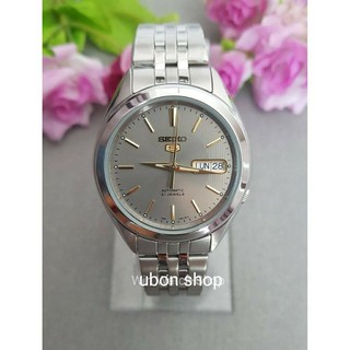 SEIKO 5 Automatic  รุ่น SNKL19K1 นาฬิกาข้อมือผู้ชาย สายแสตนเลส สีเงิน หน้าปัดสีเทา