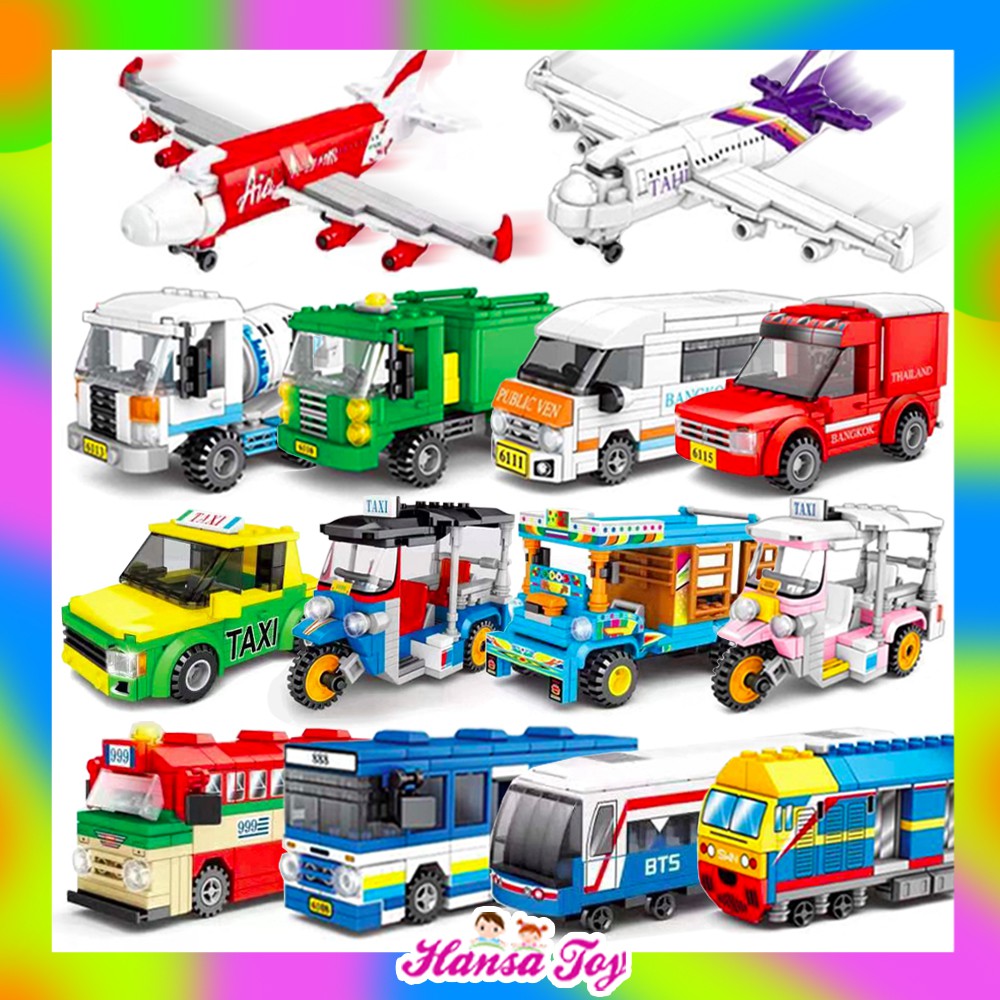 ของเล่นตัวต่อรถขนส่งประเทศไทย Thailand Transportation Sembo Block