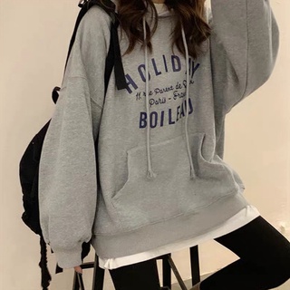 【CHAOYICHU】Hoodie Plush sweater women Korean version loose autumn and winter 2021 new students all-match lazy wind jacket tide ins