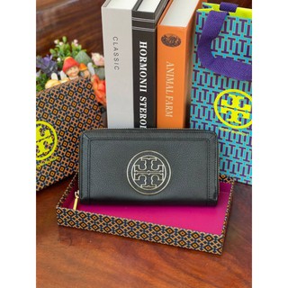 📮@2,040.-🔥🔥SUMMER SALE (ลดอีก 7 %)🔥🔥💯Tory Burch Amanda Zip Around Continental Leather Wallet