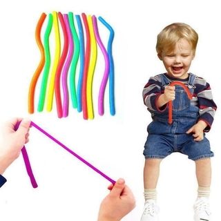 Soft rubber noodle rope decompression toy Macaron color telescopic tube childrens educational toys