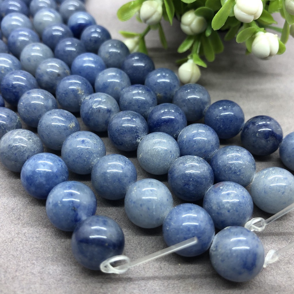 Aventurine หินลูกปัดธรรมชาติ สีฟ้า เครื่องประดับแบบหลวม รูปที่ 5