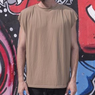 complicatedbrand เสื้อแขนกุด BROWN SLEEVELESS STREET TEE