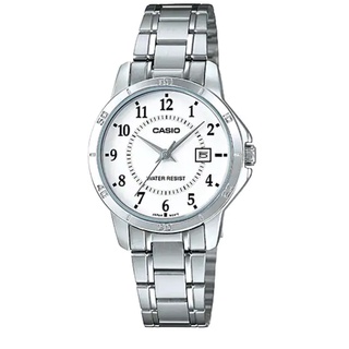 Casio Standard นาฬิกาข้อมือสุภาพสตรี Silver/White สายสแตนเลส รุ่น LTP-V004D-7BUDF จากร้าน henghengwatch