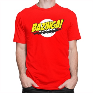 เสื้อยืดแขนสั้น ผ้าฝ้าย พิมพ์ลาย The Big Bang Theory Bazinga  สําหรับผู้ชาย O65YT670404สามารถปรับแต่งได้