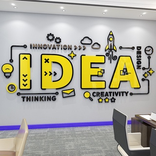 Idea สติกเกอร์อะคริลิค 3D มีกาวในตัว กันน้ํา สําหรับติดตกแต่งผนังบ้าน ออฟฟิศ