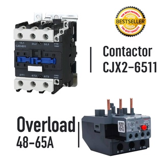 CJX 2-6511 แมกเนติก โอเวอร์โหลด ความไวสูงอุตสาหกรรมไฟฟ้าคอนแทค AC Contactor  50/60HZ 50Amp 1NO 1NC