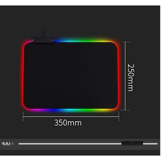 แผ่นรองเมาส์เกมมิ่ง RGB Mouse Pad แบบสปีด มีไฟ เปลี่ยนสีได้ 7 สี ขนาด 35x30cm (มีคลิปวีดีโอ)