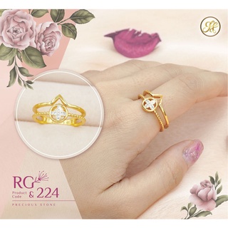 JNist แหวนเพชร ประดับเพชรสวิส CZ แหวนทอง Gold Diamond Women Ring รุ่น RG224