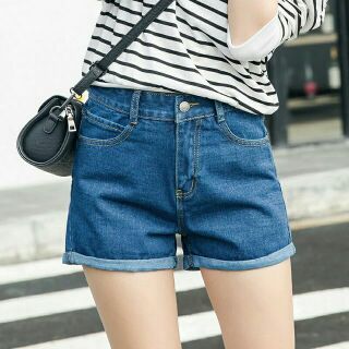 Kiss พร้อมส่ง กางเกงยีนส์ ขาสั้นS-2XL [มีเก็บเงินปลายทาง]