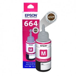 #หมึกเติม EPSON INK T664 สีแดง Magenta (ของแท้ศูนย์)​**บรรจุกล่อง** จำนวน 1กล่อง