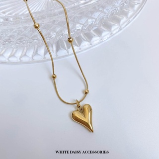 Stella Heart Pendant Necklace 18K Gold plated สร้อยสีทอง สร้อยผู้หญิง #WD202