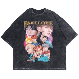 เสื้อยืดโอเวอร์ไซซ์ BANGTAN BOY FAKE LOVE RETRO WASHING VINTAGE TEE (เสื้อยืดซักผ้า)