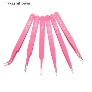 Takashiflower แหนบสเตนเลส สีชมพู สําหรับคีบ