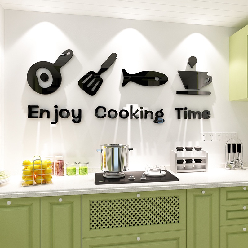 [Ins Scandinavian Minimalist Style] [สติ๊กเกอร์อะคริลิค 3D มีกาวในตัวสําหรับติดตกแต่งผนังห้องครัวและห้องนั่งเล่น