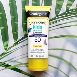 (Neutrogena®) Sheer Zinc Kids Mineral Sunscreen SPF 50+, 88 ml นูโทรจีนา ครีมกันแดดสำหรับเด็ก