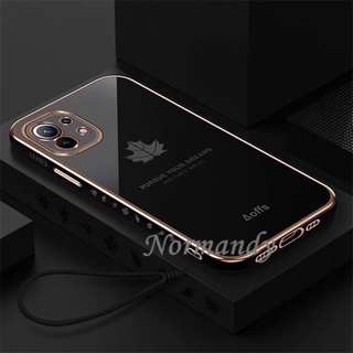 เคส NEW Handphone Case Xiaomi Mi 11 Lite 5G NE Mi 11 Lite Mi 10 10S 10 Lite Maple Leaf Electroplating Casing Shock-proof Back Cover เคสโทรศัพท์