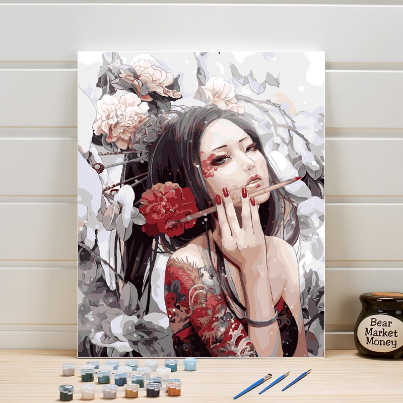 Paint By Number Package On Canvas Cartoon Anime DIY Digital Oil Painting  Acrylic Art Coloring Wall Picture NPxU | Shopee Thailand