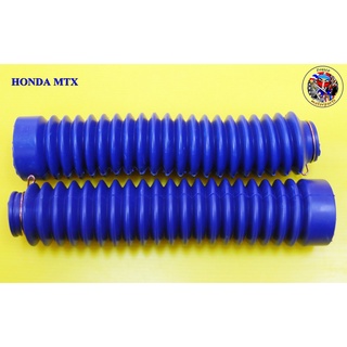 Honda MTX125 Front Fork Tube Rubber Set + Strap "Blue" ยางหุ้มโช๊คสีน้ำเงิน พร้อมเหล็กรัด