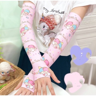 Life-365 ปลอกแขน ผ้าเรยอน ระบายอากาศ ป้องกันรังสียูวี ลาย Hello Kitty สําหรับเล่นกีฬากลางแจ้ง