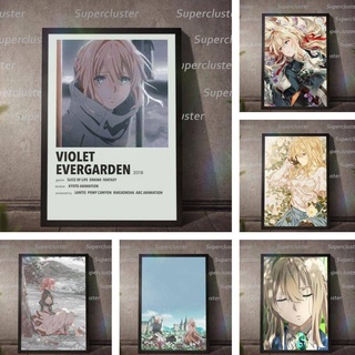 โปสเตอร์ภาพวาดผ้าใบ รูปการ์ตูนอนิเมะ Violet Evergarden สําหรับตกแต่งบ้าน