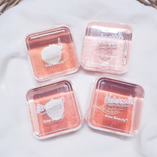 🌈Kiss Beauty Baked Blusher Two Colors Fruit Series No.81297-03 🌟บลัชออน โทนส้มพีช เม็ดสีแน่น  ปัดให้แก้มสวยโดดเด่น