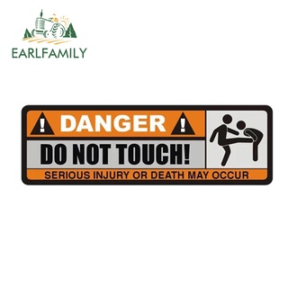 Earlfamily สติกเกอร์ไวนิล กันน้ํา พิมพ์ลายอนิเมะ DANGER DO NOT TOUCH ขนาด 13 ซม. x 4.3 ซม. สําหรับติดตกแต่งรถยนต์ แล็ปท็อป