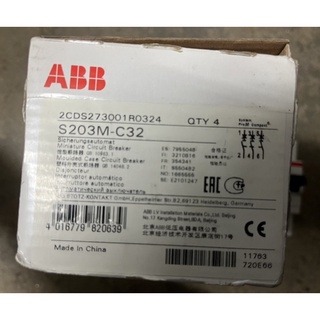 ABB S203M-C32 เซอร์กิตเบรกเกอร์ 32Amp 3P 10KA