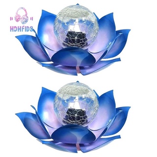 2Pcs Solar Flower Lights, 2PCS Lotus Solar Light, Waterproof Garden Yard Lotus Lamps Ornament for Garden Yellow