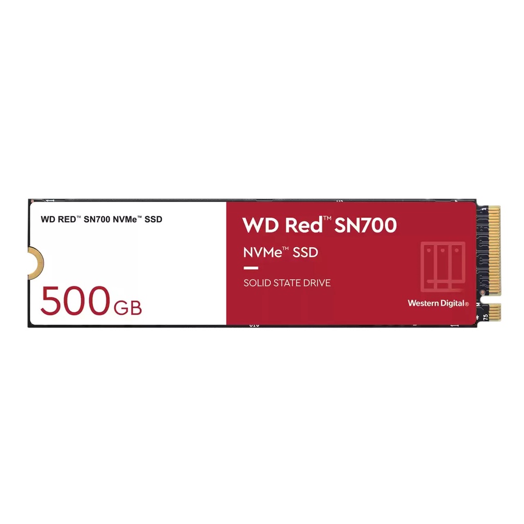WD SSD RED 500GB SN700 NVMe  for NAS Devices - Gen3 PCIe, M.2 2280, Up to 3,430 MB/s - WDS500G1R0C (