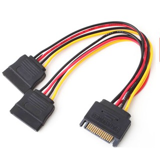 15 Pin SATA M To 2 SATA Cable Splitter Power Female Male