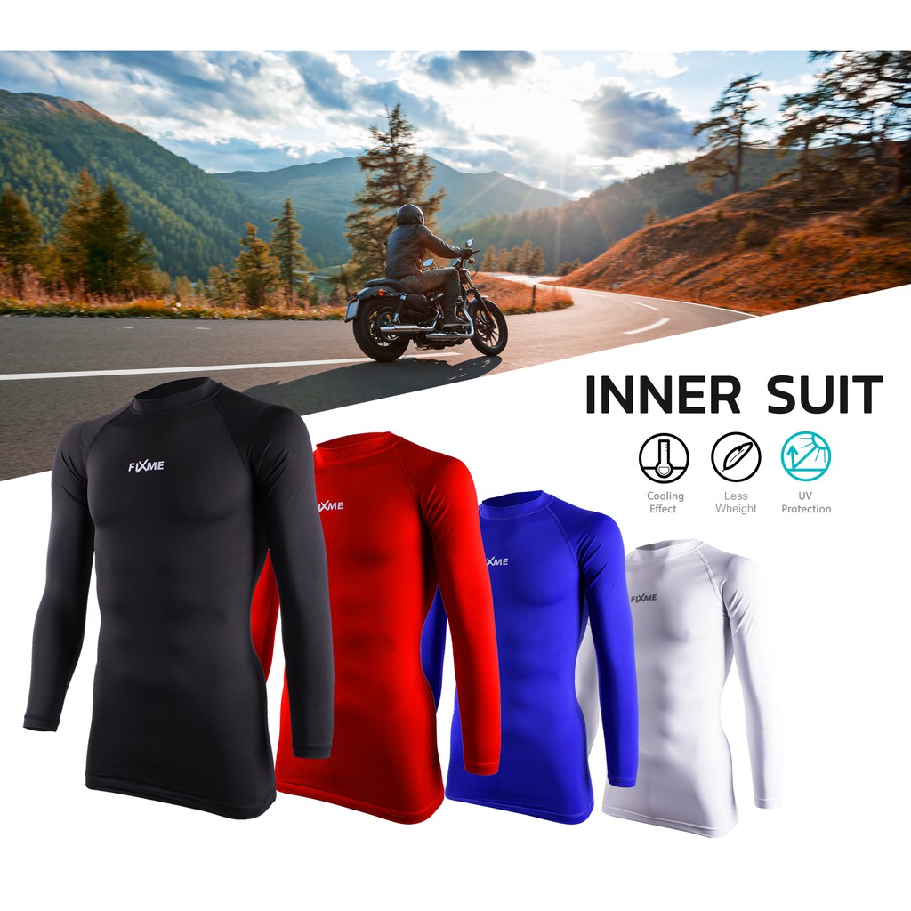 Lock skin Inner suit เสื้อซับใน ผู้ชาย (คอกลม) ขี่มอเตอร์ไซค์ กันUV99% แห้งไวมาก มาตรฐานUSA