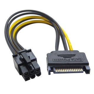 15PIN SATA TO 6PIN PCIE CABLE ADAPTER สายไฟเลี้ยง riser ของใหม่ พร้อมส่ง