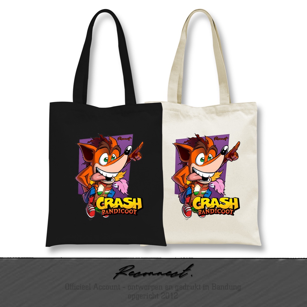 เชื่อมต่อกัน TOTE BAG Game Crash Bandicoot Motif - ฟรีชื่อเพิ่ม