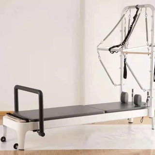 Hi-End Luxury Pilates White Aluminum Alloy Reformer with half trapeze เตียงรีฟอร์เมอร์แบบเสาข้างเดียว มาตรฐาน USA/AU