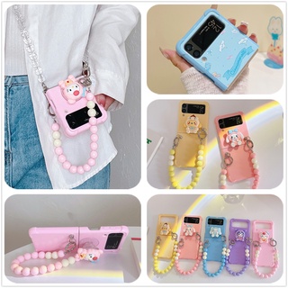 SANRIO เคสโทรศัพท์มือถือพลาสติก PC แข็ง ลายการ์ตูน Melody พร้อมขาตั้ง สําหรับ Samsung Galaxy Z Flip 4 Z Flip 3 4 5G