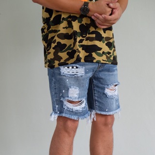 ลด 70฿ ไม่มีขั้นต่ำ AUGIOUT3 Hot Short denim ยีนส์ขาสั้น แนวสตรีท