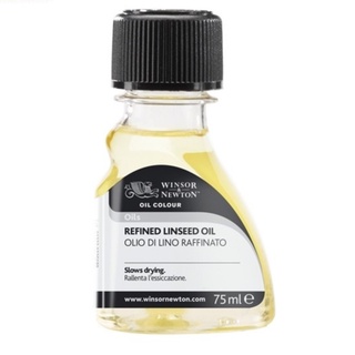 Winsor &amp; Newton น้ำมันลินสีดกลั่น 75ml. Refined linseed oil ราคาต่อ 1 ขวด รหัส007225