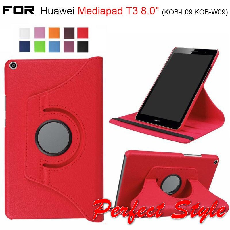 Huawei Media Pad T3 8.0 KOB-L09 KOB-W09 เคสหนังหมุนได้ 360 องศา