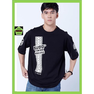 Sudd เสื้อคอกลม oversize  ชาย  รุ่น Drift toสีดำ