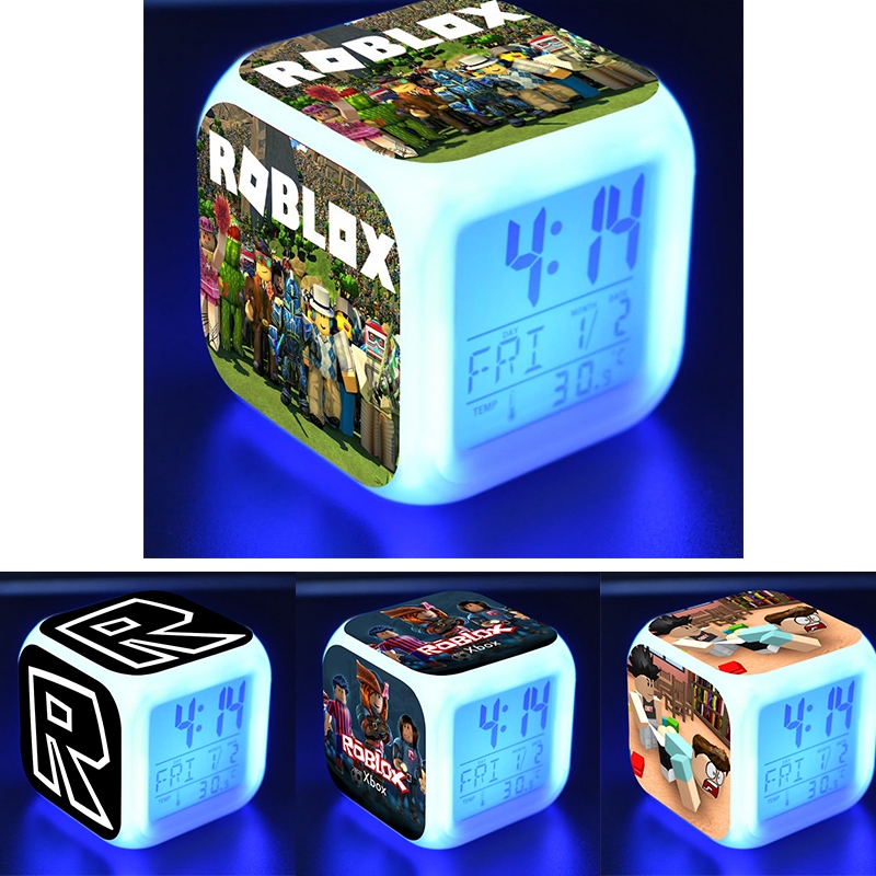 เรืองแสงใน Dark เกม Roblox นาฬิกาปลุก LED 7 สี Digital Night อิเล็กทรอนิกส์ Action Figure อะนิเมะของเล่นเด็กคริสต์มาส