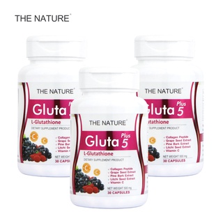 Gluta Plus 5 กลูต้า พลัส 5 x 3 ขวด THE NATURE เดอะ เนเจอร์