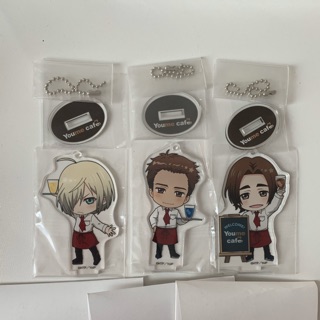 [Yuri on ice!] พวงกุญแจแสตนดี้ คาเฟ่ (ยูริโอะ , มิกกี้ , เลโอ , กวางหง) (Youme cafe : Acrylic Keyholder stand)