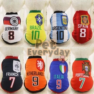 🔥ส่งฟรี TH🔥💢พร้อมส่ง💢 เสื้อสุนัข ชุดสุนัข เสื้อผ้าสัตว์เลี้ยง ทีมฟุตบอล