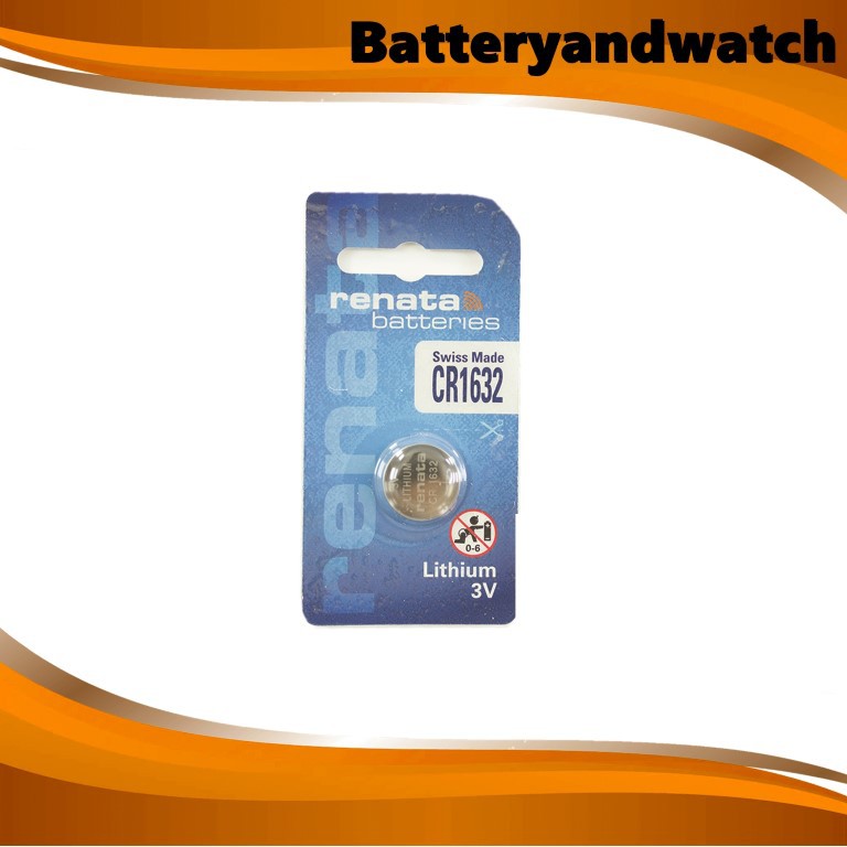 ถ่านกระดุม 1632 แพ็ค 1 เม็ด Renata CR1632 , 1632 3V. *ของเเท้รับประกัน
