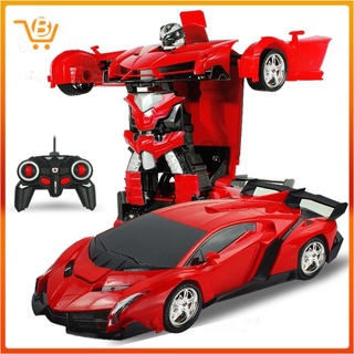 ☬✎♕RC Car for Kids Transform Car Robot Transformers Radio Remote Control Twist Deformation Car Robot Toy for Kid Gift