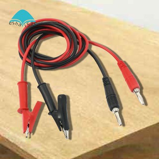 1M Long Alligator Clip to Banana Plug Test Cable Pair for Multimeter