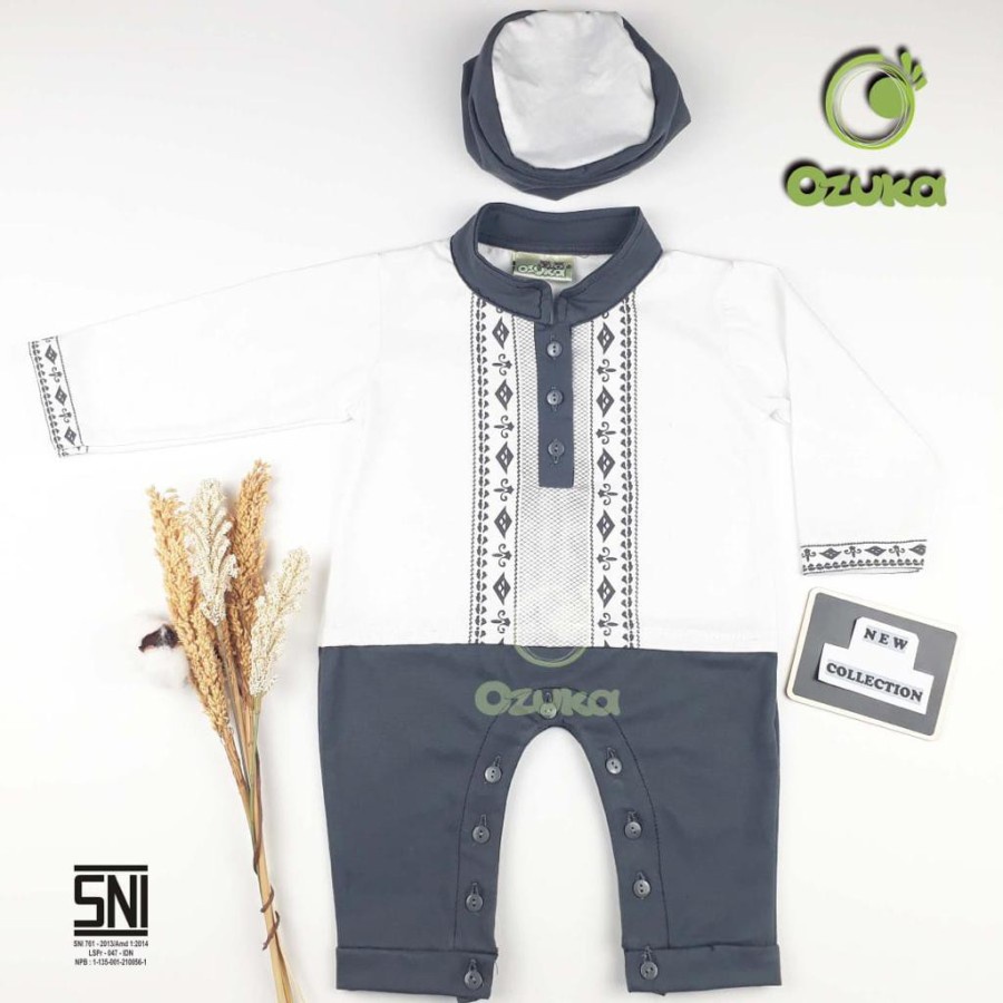 มุสลิมเด็กทารก Koko เสื้อจัมเปอร์ Romper kdm-08 แขนยาว Ozuka